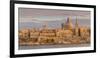 Valletta Skyline Panorama at Sunset with the Carmelite Church Dome and St. Pauls Anglican Cathedral-Neale Clark-Framed Photographic Print