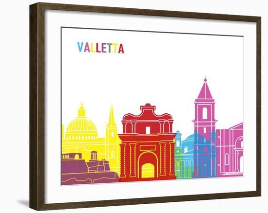 Valletta Skyline Pop-paulrommer-Framed Art Print