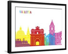 Valletta Skyline Pop-paulrommer-Framed Art Print