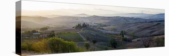 Valley at Sunrise, Val D'Orcia, Tuscany, Italy-null-Stretched Canvas
