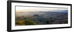 Valley at Sunrise, Val D'Orcia, Tuscany, Italy-null-Framed Premium Photographic Print