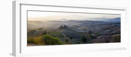 Valley at Sunrise, Val D'Orcia, Tuscany, Italy-null-Framed Photographic Print