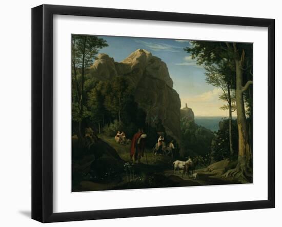 Valley by Amalfi with a view over Salerno Bay-Ludwig Adrian Richter-Framed Giclee Print