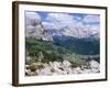 Valley East of Gardena Pass with Villages of Colfosco and Corvara, Dolomites, Alto Adige, Italy-Richard Nebesky-Framed Photographic Print