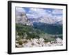 Valley East of Gardena Pass with Villages of Colfosco and Corvara, Dolomites, Alto Adige, Italy-Richard Nebesky-Framed Photographic Print