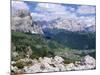 Valley East of Gardena Pass with Villages of Colfosco and Corvara, Dolomites, Alto Adige, Italy-Richard Nebesky-Mounted Photographic Print