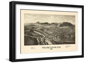 Valley Falls, New York - Panoramic Map-Lantern Press-Framed Art Print