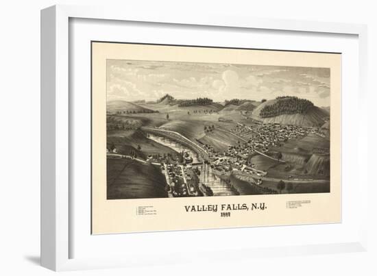 Valley Falls, New York - Panoramic Map-Lantern Press-Framed Art Print