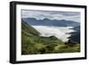 Valley filled with cloud in Andes central highlands, hiding the Nariz del Diablo railway below Chun-Tony Waltham-Framed Photographic Print