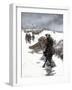 Valley Forge Soldier on Picket Duty in the Snow, Awaiting His Relief Shift, American Revolution-null-Framed Giclee Print