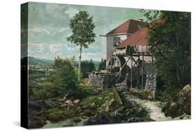 Valley from a mill, 1853-Anders Askevold-Stretched Canvas