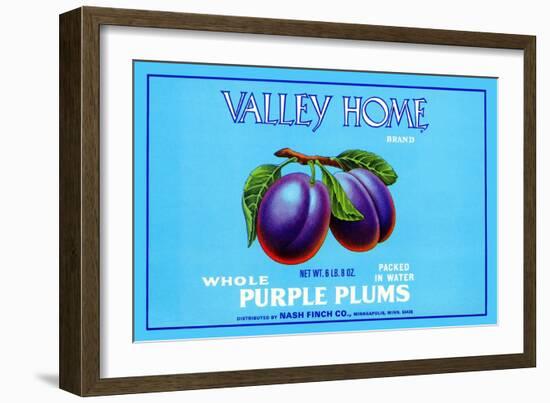 Valley Home Brand Whole Purple Plums-null-Framed Art Print