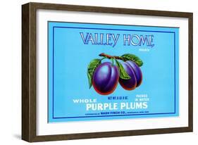 Valley Home Brand Whole Purple Plums-null-Framed Art Print