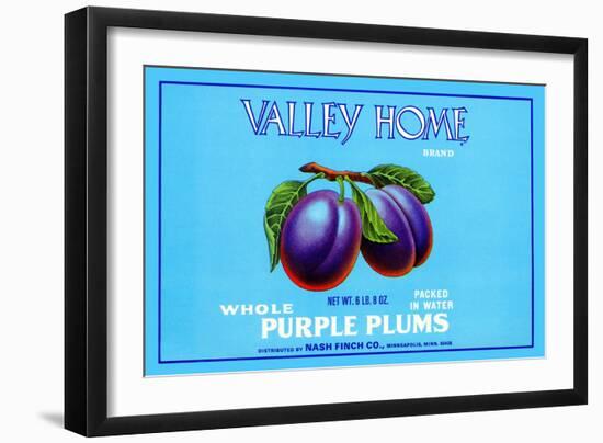 Valley Home Brand Whole Purple Plums-null-Framed Art Print