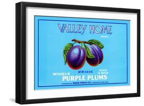 Valley Home Brand Whole Purple Plums-null-Framed Art Print