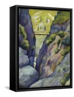 Valley in Tegernse; Schlucht in Tegernse-Auguste Macke-Framed Stretched Canvas