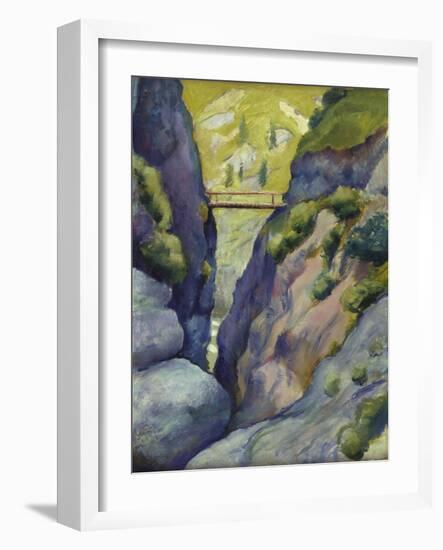Valley in Tegernse; Schlucht in Tegernse-Auguste Macke-Framed Giclee Print