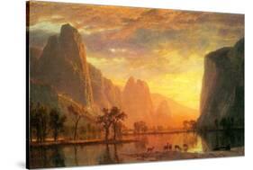 Valley in Yosemite-Albert Bierstadt-Stretched Canvas