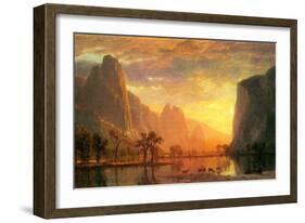 Valley in Yosemite-Albert Bierstadt-Framed Art Print