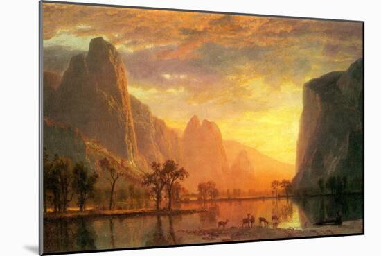 Valley in Yosemite-Albert Bierstadt-Mounted Art Print