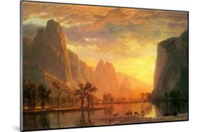 Valley in Yosemite-Albert Bierstadt-Mounted Art Print