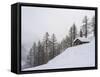 Valley Lesachtal During Winter, Mountain Huts in Deep Snow. Austria-Martin Zwick-Framed Stretched Canvas