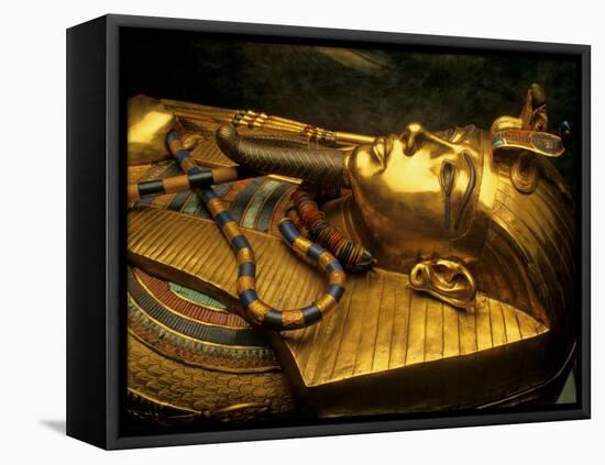 Valley of the Kings, Golden Coffin, Tutankhamun, Egypt-Kenneth Garrett-Framed Stretched Canvas