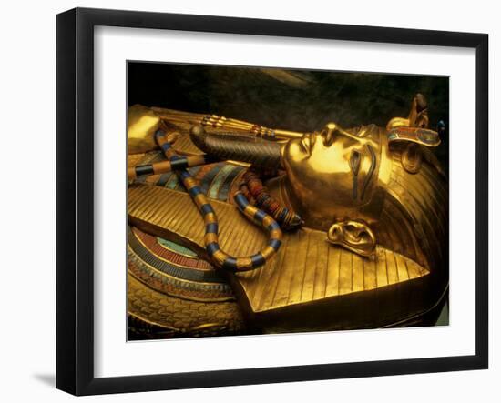 Valley of the Kings, Golden Coffin, Tutankhamun, Egypt-Kenneth Garrett-Framed Photographic Print