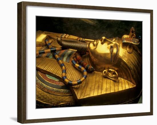 Valley of the Kings, Golden Coffin, Tutankhamun, Egypt-Kenneth Garrett-Framed Photographic Print