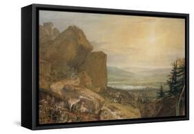 Valley of the Wharfe with Otley in the Distance-J. M. W. Turner-Framed Stretched Canvas