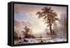 Valley of the Yosemite - Snow Fall-Albert Bierstadt-Framed Stretched Canvas