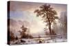 Valley of the Yosemite - Snow Fall-Albert Bierstadt-Stretched Canvas