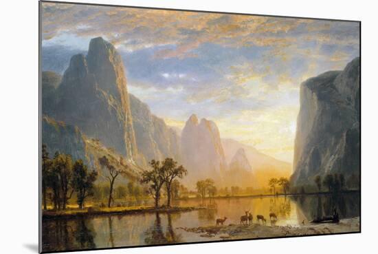 Valley of the Yosemite-Albert Bierstadt-Mounted Giclee Print
