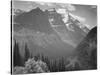 Valley Snow Covered Mountains In Background "In Glacier National Park" Montana. 1933-1942-Ansel Adams-Stretched Canvas