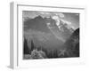 Valley Snow Covered Mountains In Background "In Glacier National Park" Montana. 1933-1942-Ansel Adams-Framed Art Print