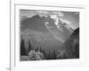 Valley Snow Covered Mountains In Background "In Glacier National Park" Montana. 1933-1942-Ansel Adams-Framed Art Print