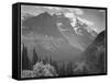 Valley Snow Covered Mountains In Background "In Glacier National Park" Montana. 1933-1942-Ansel Adams-Framed Stretched Canvas