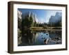 Valley View of El Capitan, Cathedral Rock, Merced River in Yosemite National Park, California, USA-Dee Ann Pederson-Framed Photographic Print