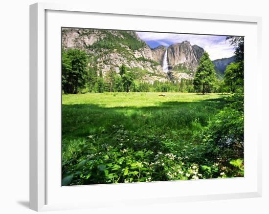 Valley View Of The Yosemite Fall, California-George Oze-Framed Photographic Print