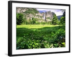 Valley View Of The Yosemite Fall, California-George Oze-Framed Photographic Print