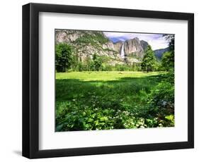 Valley View Of The Yosemite Fall, California-George Oze-Framed Photographic Print