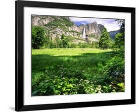 Valley View Of The Yosemite Fall, California-George Oze-Framed Photographic Print