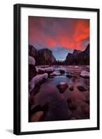 Valley View Sunset and The Red Veil, Yosemite National Park-Vincent James-Framed Photographic Print