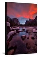 Valley View Sunset and The Red Veil, Yosemite National Park-Vincent James-Stretched Canvas