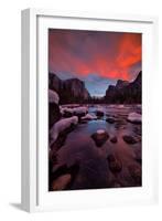 Valley View Sunset and The Red Veil, Yosemite National Park-Vincent James-Framed Photographic Print