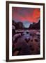 Valley View Sunset and The Red Veil, Yosemite National Park-Vincent James-Framed Photographic Print