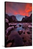 Valley View Sunset and The Red Veil, Yosemite National Park-Vincent James-Stretched Canvas