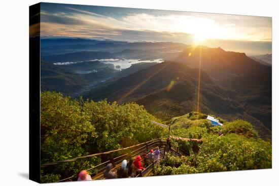 Valley View with Villages and Mountains at Sunrise. View from Adam's Peak, Sri Lanka-Dudarev Mikhail-Stretched Canvas