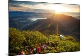 Valley View with Villages and Mountains at Sunrise. View from Adam's Peak, Sri Lanka-Dudarev Mikhail-Mounted Photographic Print