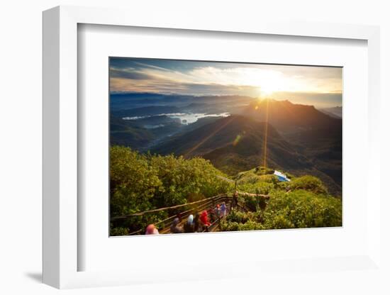 Valley View with Villages and Mountains at Sunrise. View from Adam's Peak, Sri Lanka-Dudarev Mikhail-Framed Photographic Print